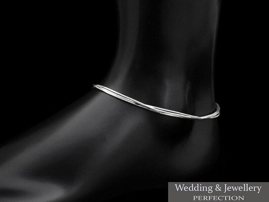 Sterling Silver Layered Anklet