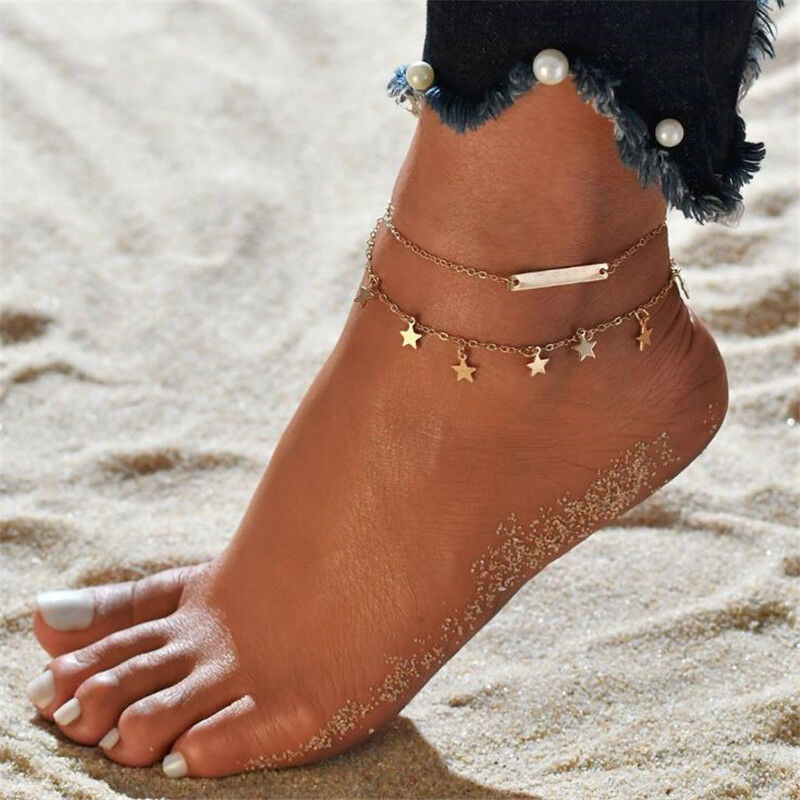 Starry Gold Double Chain Anklet