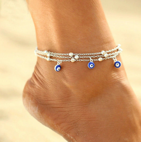 Hamsa Evil Eye Anklet