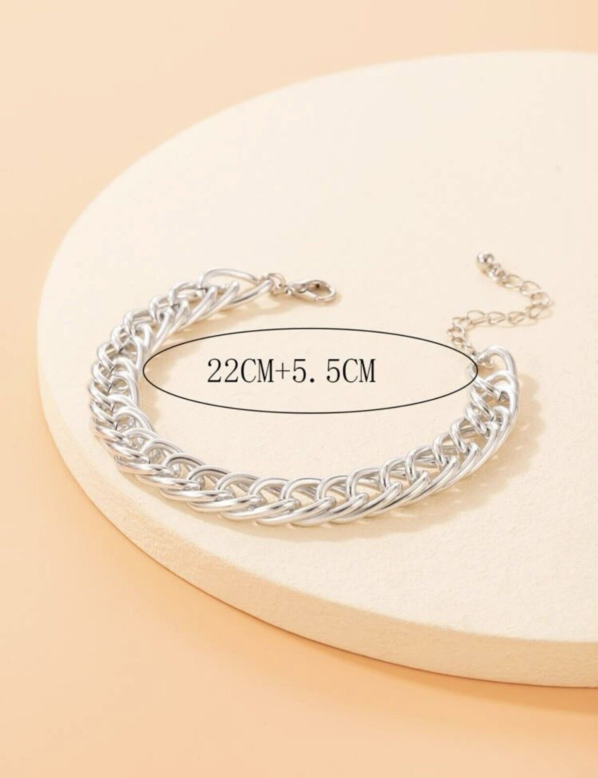 Silver Chunky Layer Anklet