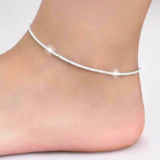 Silver Twisted Rope Anklet