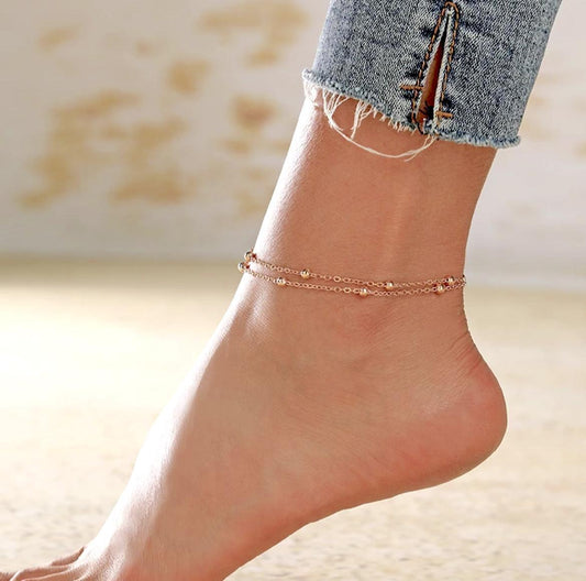 Double Gold Layer Anklet